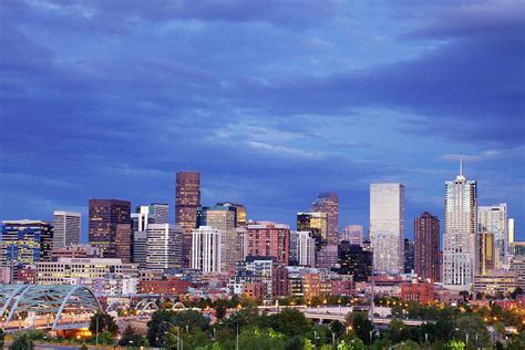 Denver Skyline At Night Photograph By Beklaus Fine Art America