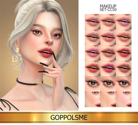 Goppols Me Sims 4 Cc Makeup Gold Makeup Sims 4