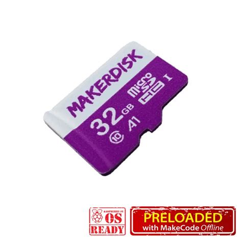 Makerdisk 32gb Microsd Card Preloaded Offline Makecode And Raspberry Pi Os Robotshop