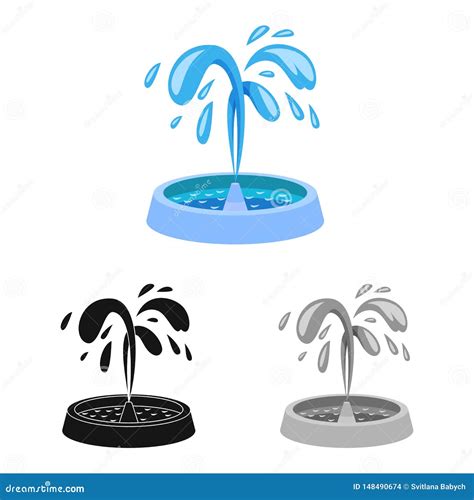 Isolated Object Of Fountain And Water Icon Set Of Fountain And