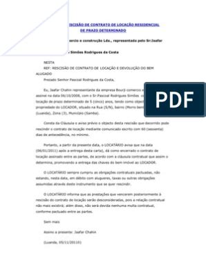 Modelo De Carta Para Entrega De Imovel Alugado  Vários Modelos