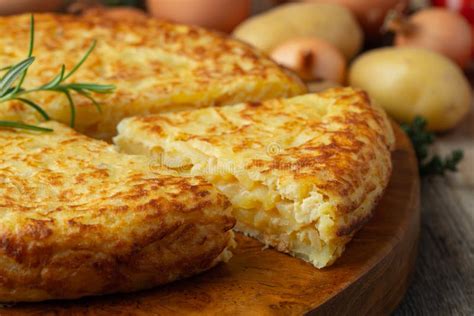 Spanish Omelette With Potatoes And Onion Typical Spanish Cuisine