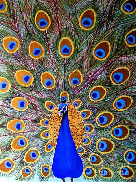 Peacock By Monica Bhattacharya Peacock Painting Peacock Fine