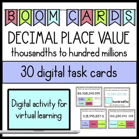 5th Grade Decimal Place Value Boom Cards For Distance Learning In 2021