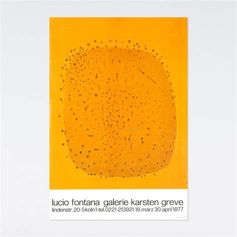 Lucio Fontana 1977 Galerie Karsten Greve Museum Poster Orange 70s Art Rare Poster Offset