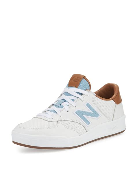 New Balance Leather Low Top Sneaker Whitetandenim White Leather