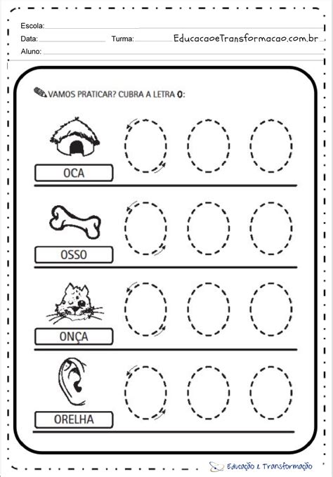Atividades Com A Letra O Para Alfabetização Atividades Educativas