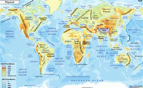 8 31 World Map Physical Features Quiz Otosection