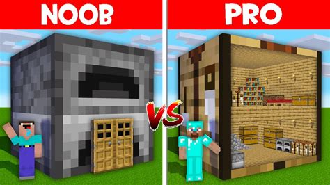 Minecraft Noob Vs Pro Hidden Base In Furnace Vs One Block House In