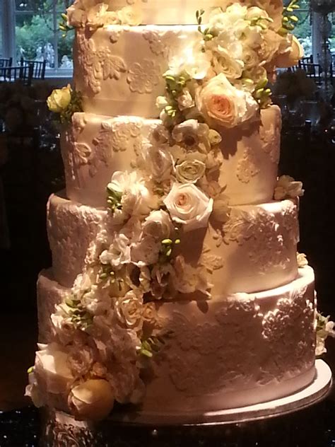 Are you looking for a spectacular cake for your wedding? 6 Tier Hand Molded Fondant Lace Wedding Cake With Flowers ...