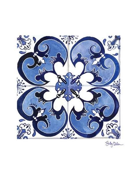 Azulejo Portuguese Tile Art Talavera Tile Print Moroccan Etsy Tile