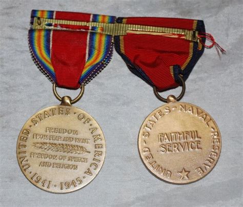 Wwii Victory Medal Wwii Naval Reserve Medal W Ribbon Bars Ebay