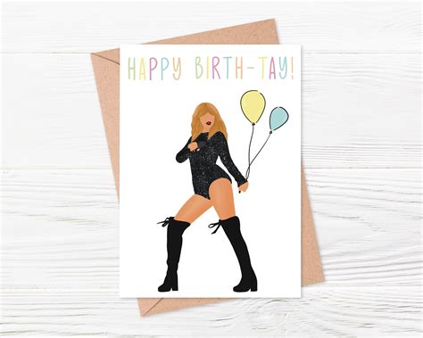 Taylor Swift Birthday Card Taylor Swift Print Merch Gift Funny Novelty Greeting Card Birthday