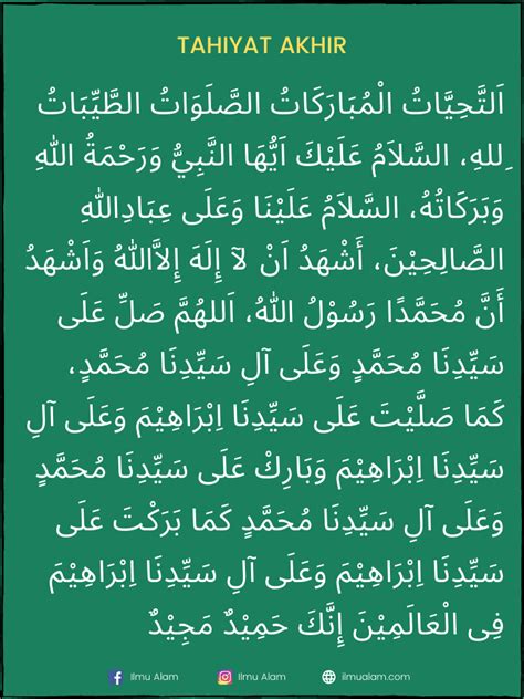 Doa Tahiyat Akhir Jawi Bacaan Tahiyat Akhir Yang Betul Sesuai Sunnah