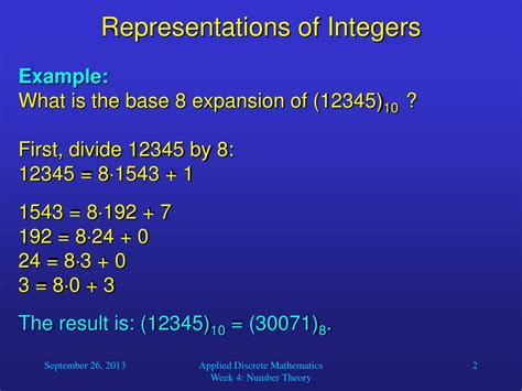 PPT - Representations of Integers PowerPoint Presentation, free ...