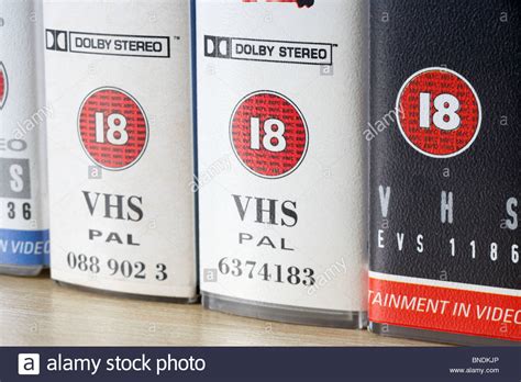 Julia red enjoys passionate hookup. row of vhs video cases showing BBFC film 18 eighteen classification Stock Photo - Alamy
