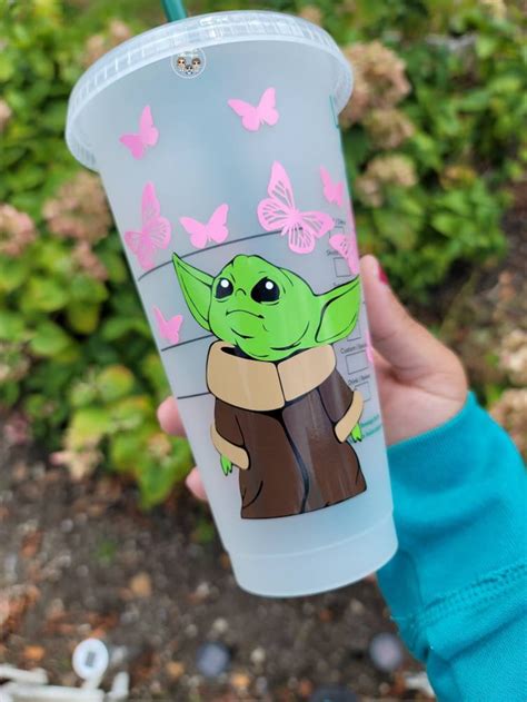 Personalized Baby Yoda Inspired Starbucks Cup Venti Cold Cup Etsy