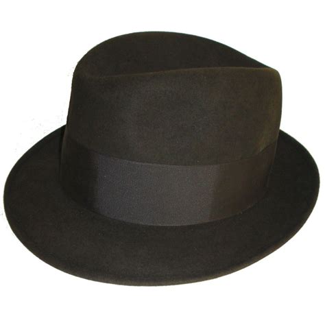 Vintage Fedora Mens Hat 1950s 50s Fedora Hat Dark Gray From