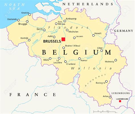 Provincias Y Capitales De Belgica Mapa Político De La República Del