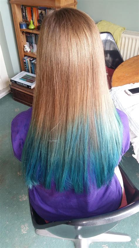 Blue Dip Dye First Time My Hair Has Been Dyed Dip Dye Hair Blue