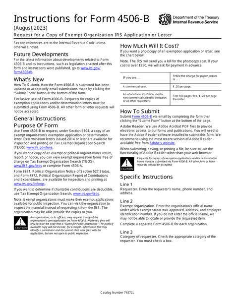 Download Instructions For Irs Form 4506 B Request For A Copy Of Exempt