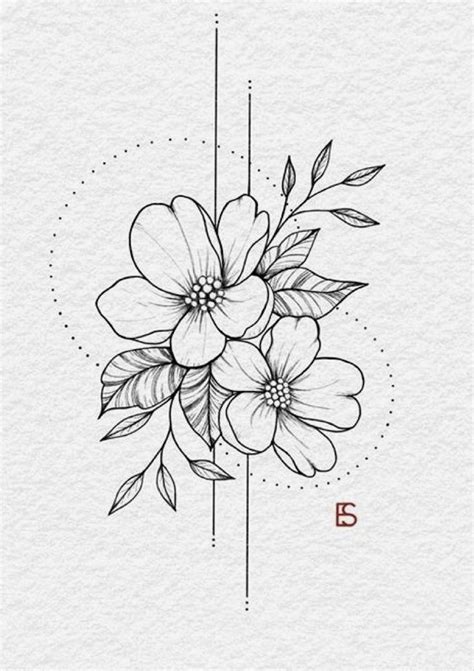 Flower Face Line Drawing Tattoos Line Art Flowers Flo