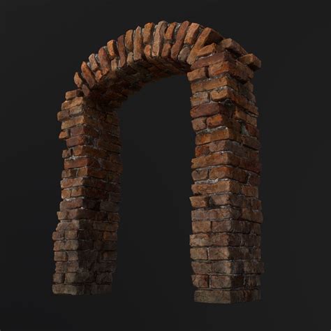 3d Model Old Brick Arch Vr Ar Low Poly Cgtrader