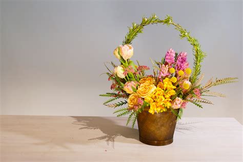 Flower Arranging Friday Spring Basket With Hyacinth Flower Duet
