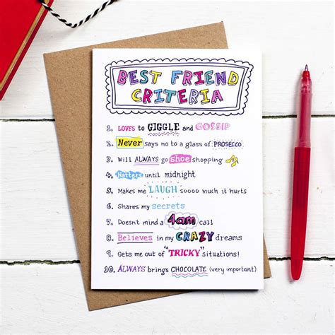 We did not find results for: Best Friend Criteria Card By Eskimo Kiss Designs | notonthehighstreet.com