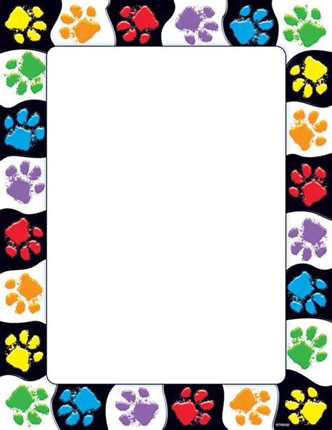 Free Clipart Dog Paw Print Border