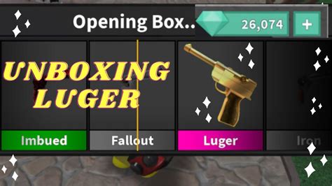Unboxing Luger Godly Gun Murder Mystery 2 Roblox New Mm2