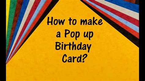 How to make a birthday pop up card of the words happy birthday. cutting files for hand or machine cutting: How to make a pop up Birthday Card? - YouTube