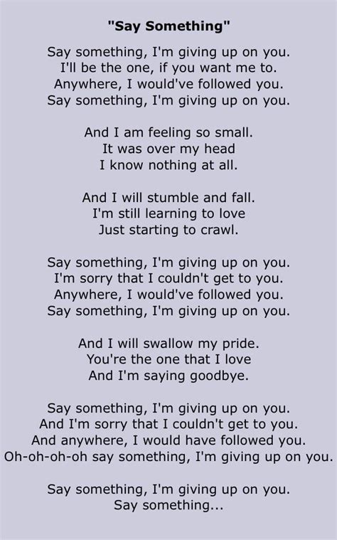 Say Something A Great Big World And Christina Aguilera Great Song