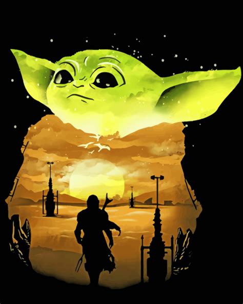 Mandalorian Baby Yoda Art Paint By Numbers Numeral Paint Kit