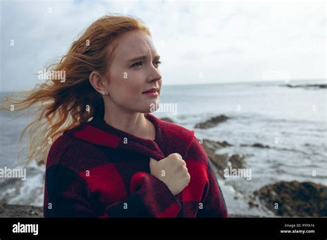 Female Redhead Beach Hi Res Stock Photography And Images Alamy