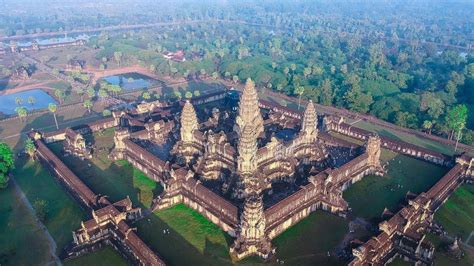 Angkor Wat Cambodia From The Sky 2018 Youtube