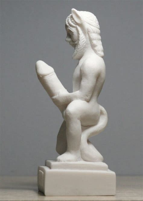 Satyr Faunus Faun Phallus Nude Male Penis Alabaster Statue Sculpture