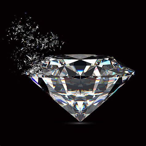 3d Rendered Sparkling Diamond Refraction On Black Background Diamond