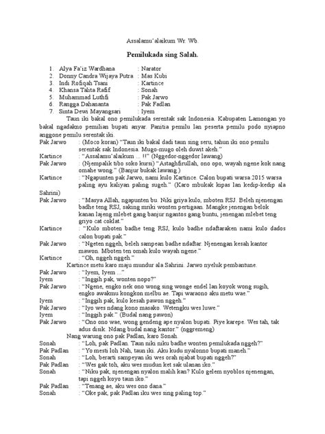 49+ Contoh Naskah Drama Bahasa Jawa 5 Orang Singkat