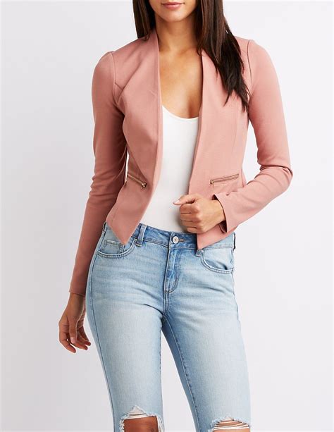 Add A Little Edge To Your Work Wear With This Collarless Cropped Blazer Long Sleeves Frame The