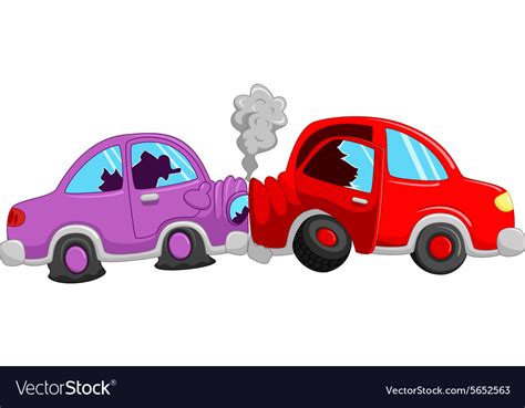 Vector illustration of car motorist driver has accident cartoon. Cartoon car accident Royalty Free Vector Image