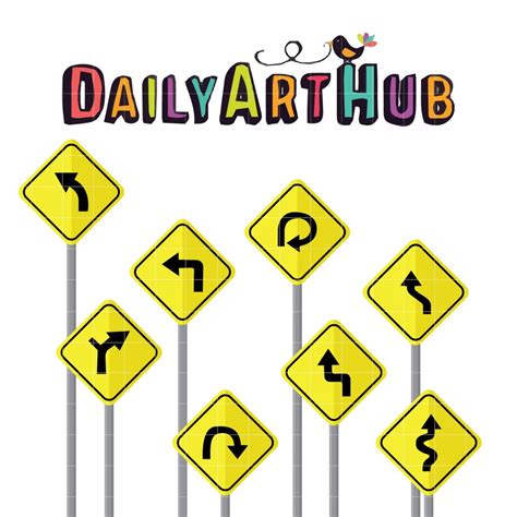 Road Signs Clip Art Set Daily Art Hub Graphics Alphabets And Svg