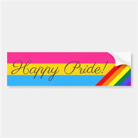 Happy Pride Pansexual Bumper Sticker Zazzle