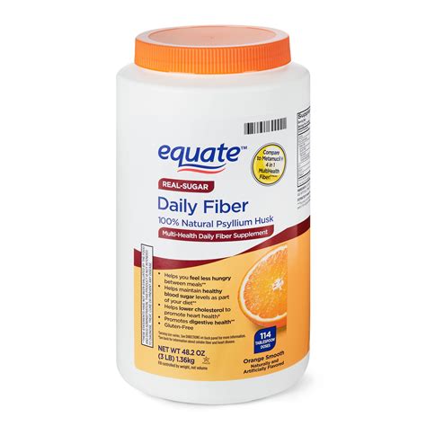 Equate Multi-Health Daily Fiber Supplement, Orange Flavored Powder