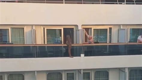 Carnival Cruise Ship Passenger Caught Sitting On Balcony Railing