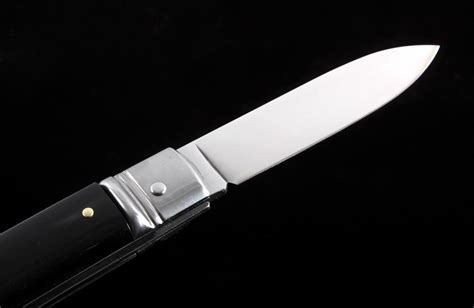 German Buffalo Horn Lever Lock Switchblade Knife