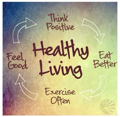 Healthy Living Think Positive Eat Better Exercise Often Feel Good