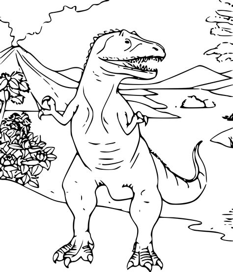 Coloriage Dinosaure Tyrannosaure Gratuit à Imprimer