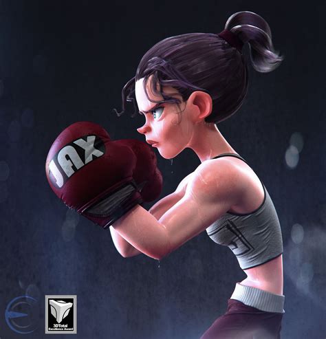An Animated Woman Wearing Boxing Gloves