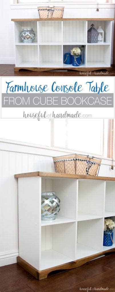 For those who plan to build an entire room for reading, the installation of shelvings on all walls is possible. Farmhouse Console Table DIY from Cube Bookcase - Page 2 of ...